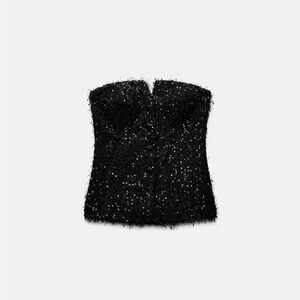Zara Fringe Sequin Top